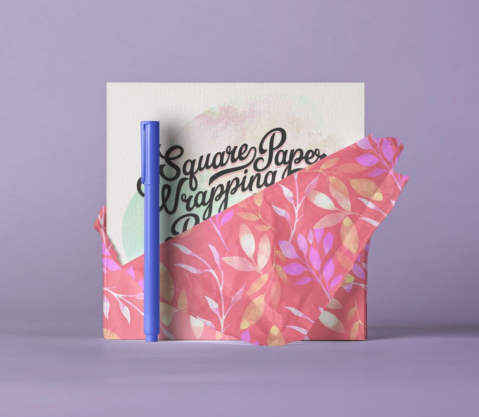 Square Psd Invitation Card Paper Wrap