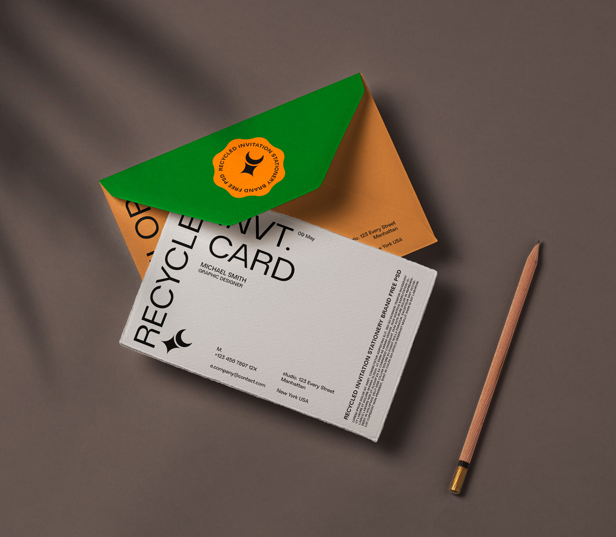 Recycled Branding Psd Invitation Card Mockup | Pixeden Club
